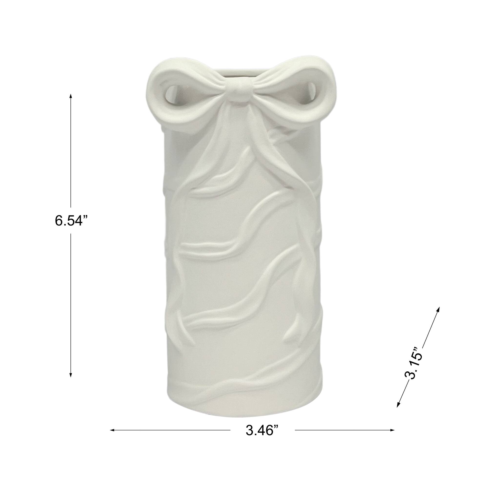 6.5" Ceramic Bow Cylinder Vase by Make Market®